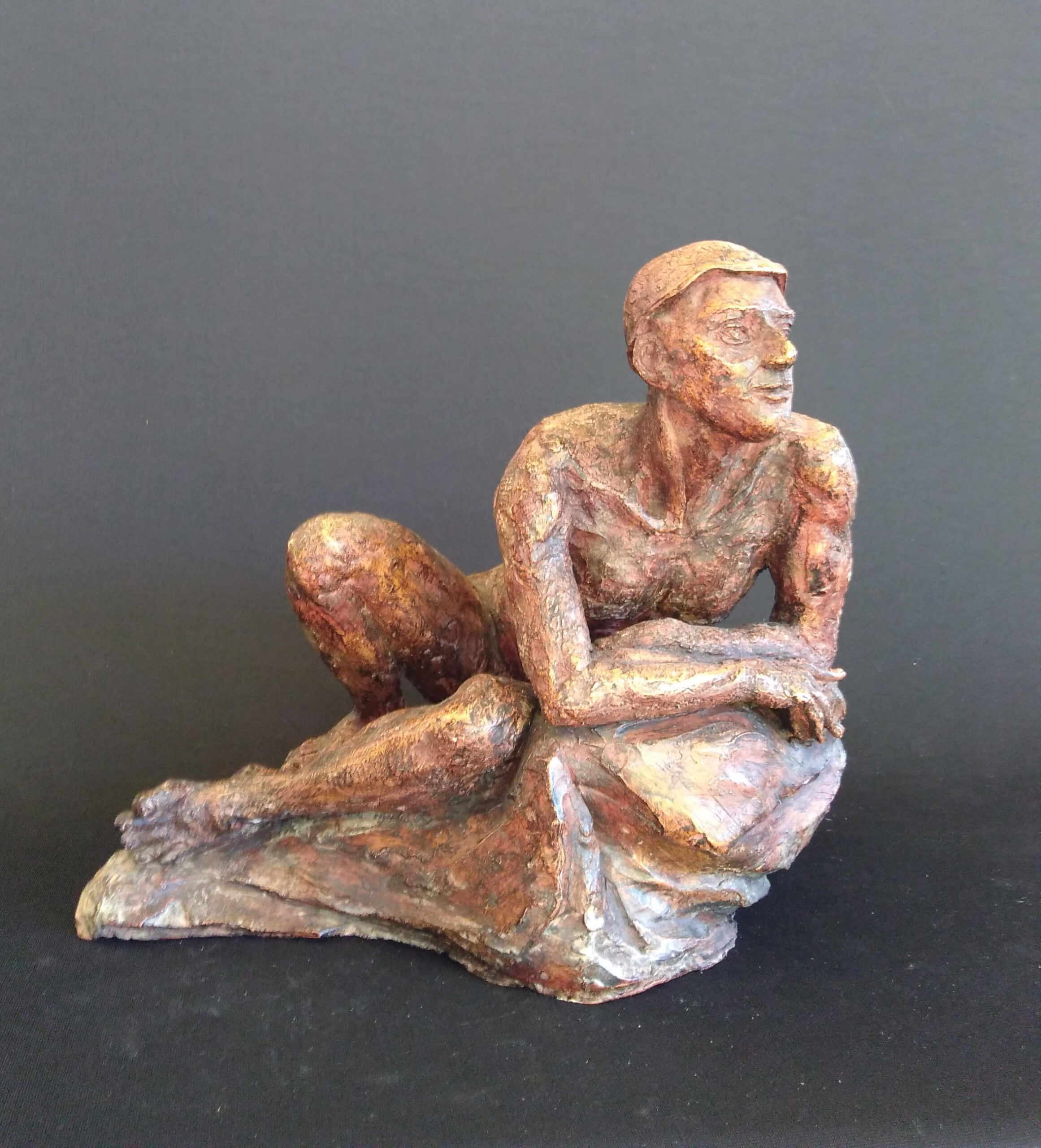 HIDING IN THE TURTLE’S SHELL - 12 x 14 x 10 - bronze or clay