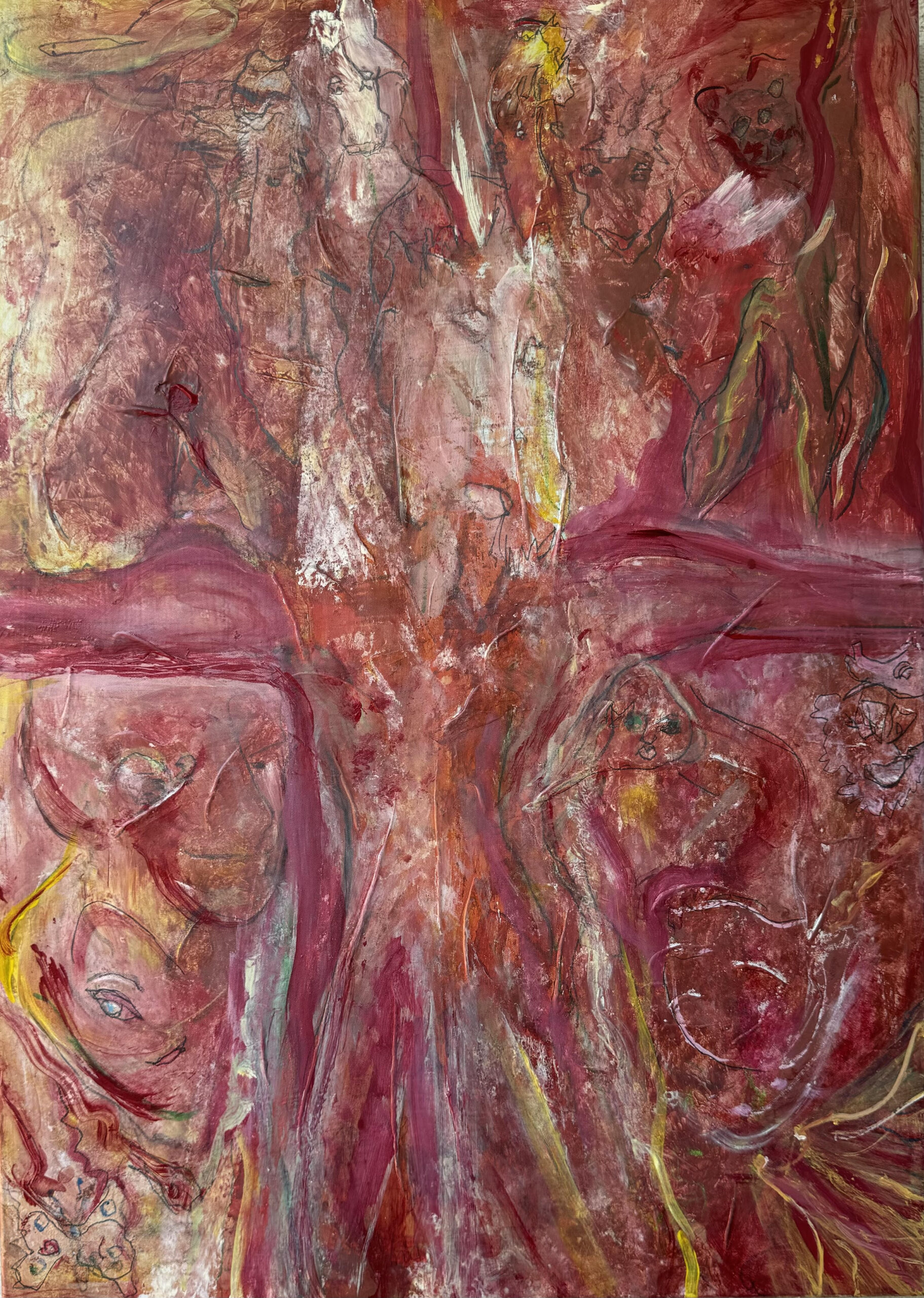 ALL THE CREATURES BIG AND SMALL- acrylic/oil
