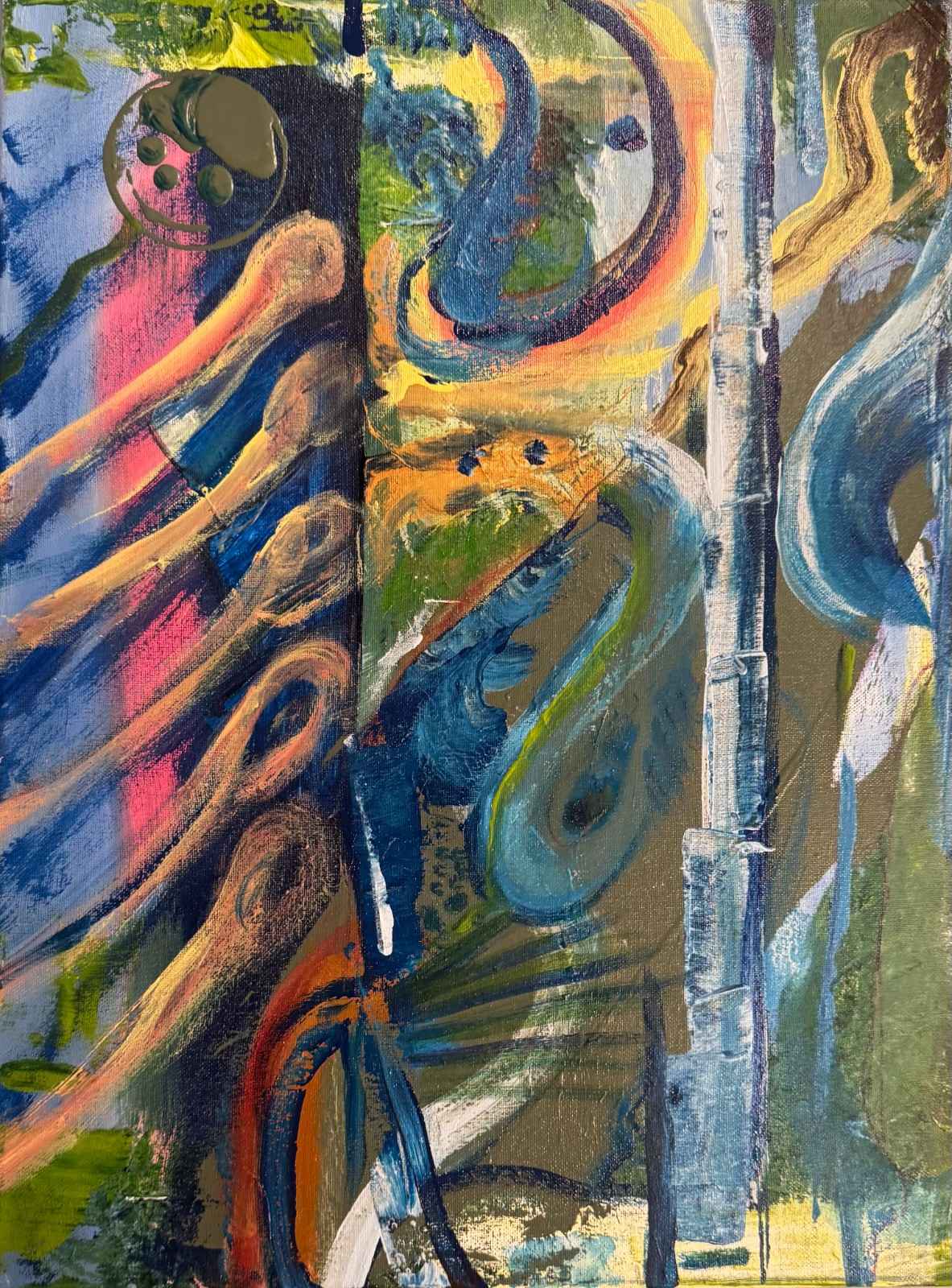 Abstract# 1010 - 18W x 24 H x 1 D inches, oil and acrylic on canvas